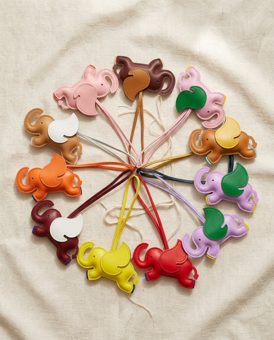 The Elephant Charm color range on linen